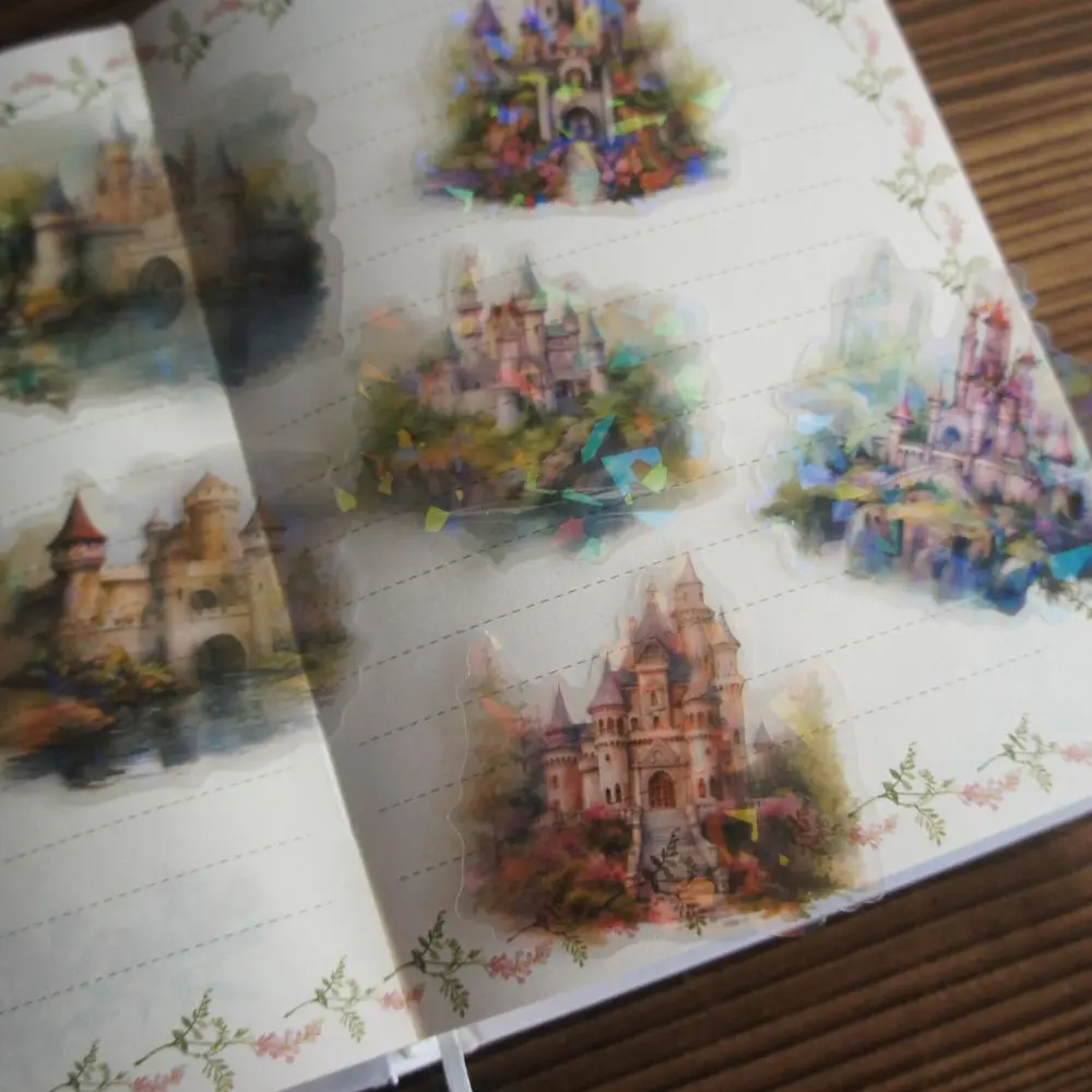 

18pcs Beautiful Castle in Fairy Tales Style PVC Sticker Scrapbooking DIY Gift Label Decoration Tag