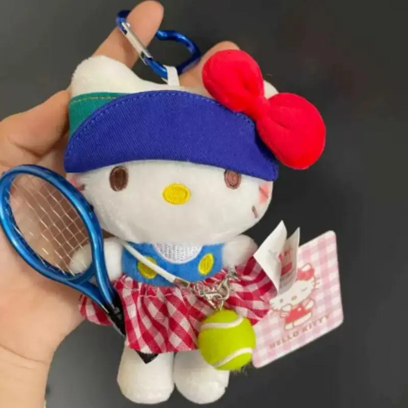 Authentic Product with Tag Hello Kitty Sport Series Play Tennis Plush Doll Jeans Belt Clip Hang Ornament Classmate Birthday Gift