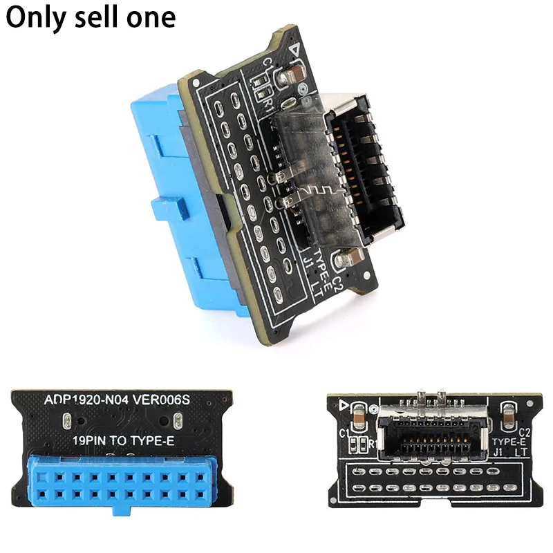 Computer Mainboard USB 3.0 Front 19PIN to 3.1 Type-C Front Panel Header Type-E Adapter 20 to 19 Pin Expansion Card