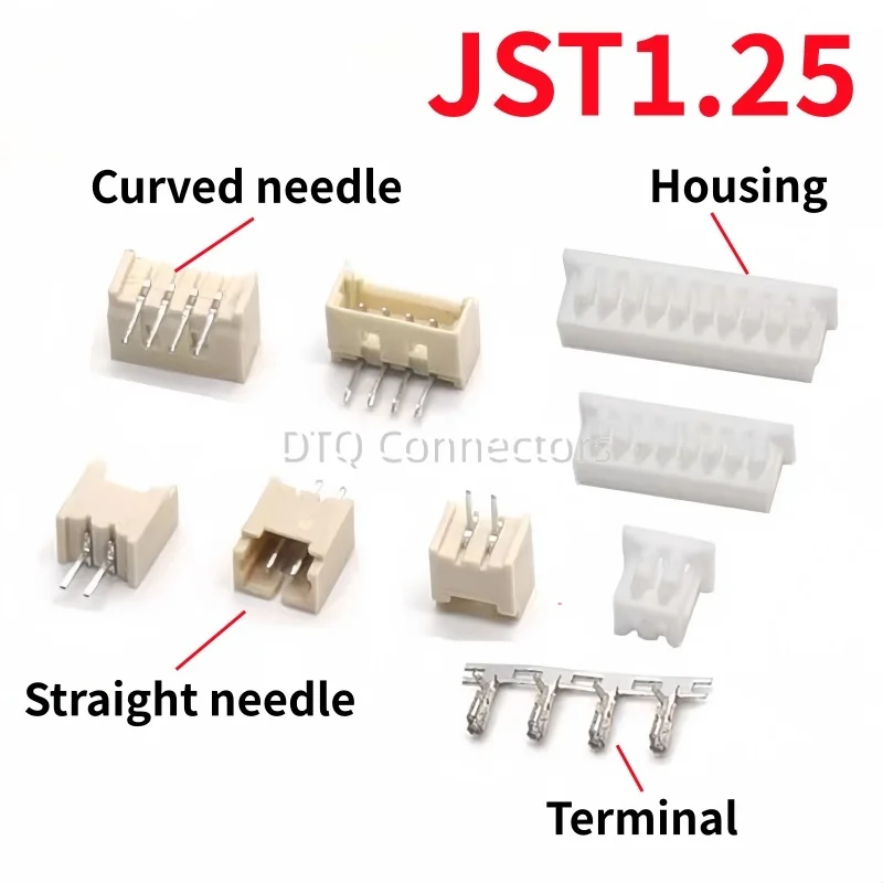 50PCS MICRO JST 1.25 2P 3P 4P 5P 6P 7P 8P 9P 10P Pin Connector 1.25MM PITCH Horizontal Straight Pin Header / Housings / Terminal