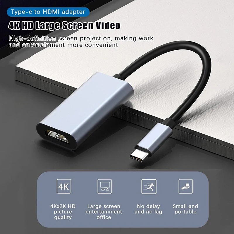 نوع C إلى HDMI 4K 60 هرتز محول USB C USB3.1 ذكر إلى HDTV أنثى محول كابل لأجهزة الكمبيوتر المحمول اللوحي التلفزيون ماك بوك