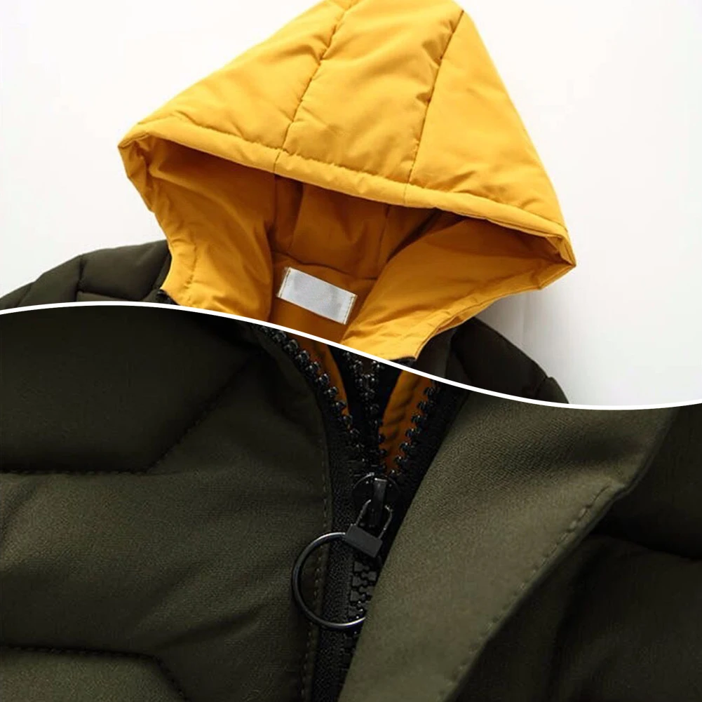 Manteau d'hiver en duvet de coton pour garçons, faux manteau rembourré à capuche longue deux pièces pour enfants, vêtements d'extérieur pour adolescents, tenues chaudes pour enfants