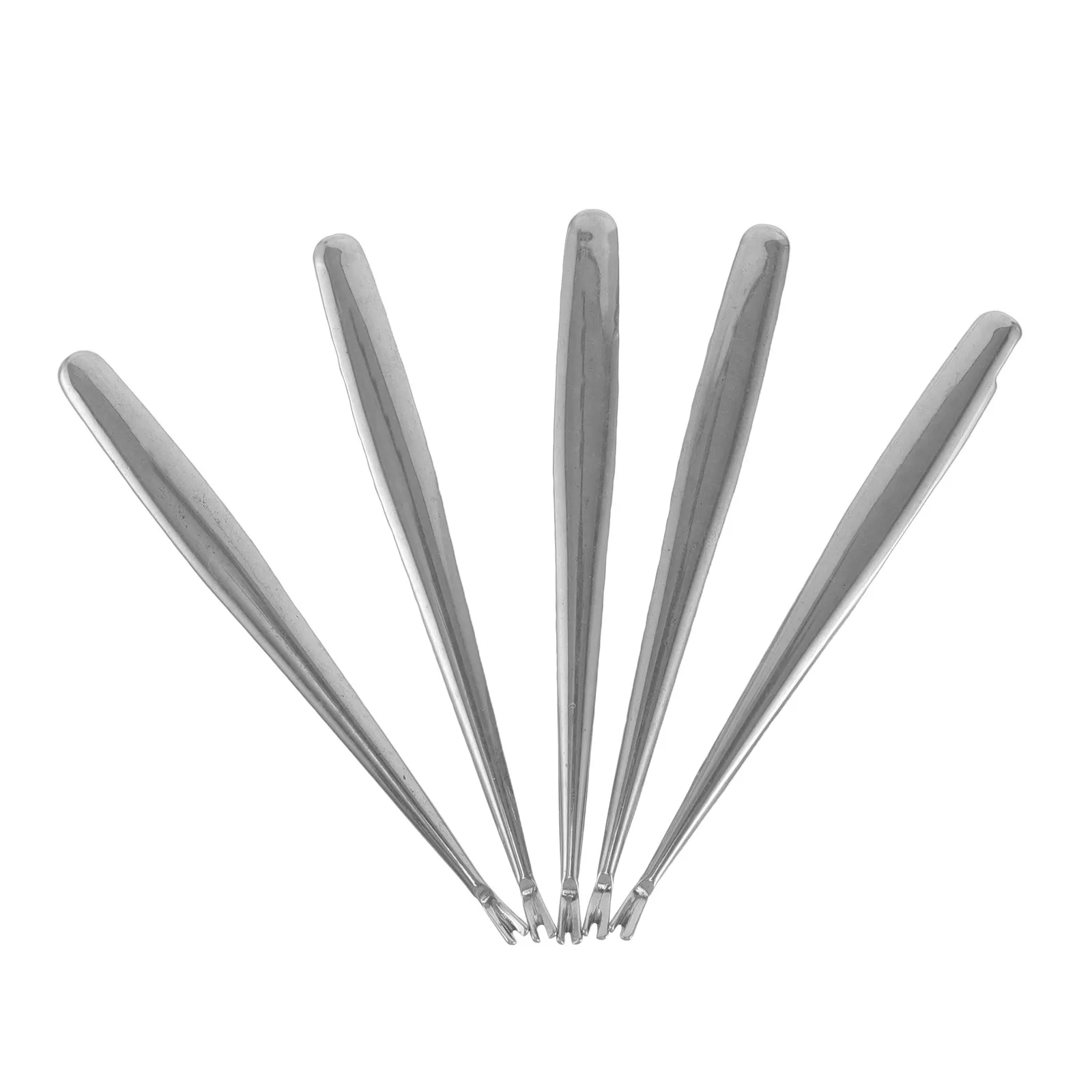 5 Pcs Cuticle Pusher with Fork Metal Nail Dead Skin Remover Tool Professional Tools Nails