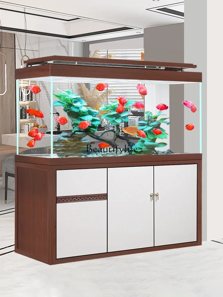 

Floor Fish Tank Living Room Large Household Bottom Filter Hallway Subareas Screens Aquarium