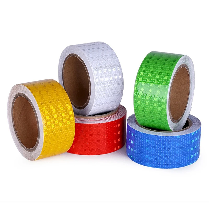 

5*900cm Adhesive Crystal Color Grid Reflector Film Car Reflective Tape Waing Decorative Sticker Decal Night Driving Safety Strip
