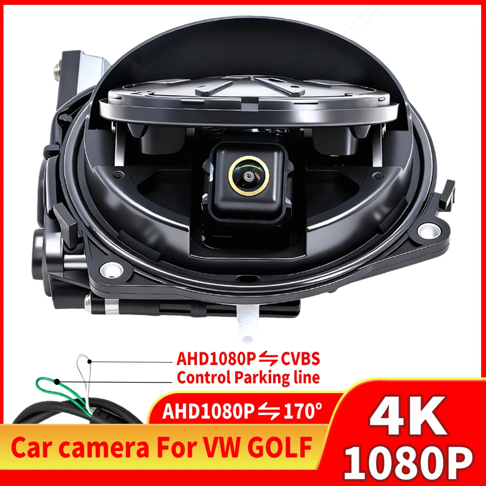 AHD 1080P CVBS- Flip Emblem Logo Reversing Parking Backup Camera CCD HD 170° Car Rear View Camera for Golf 5678 B678 MK5 MK6 MK7