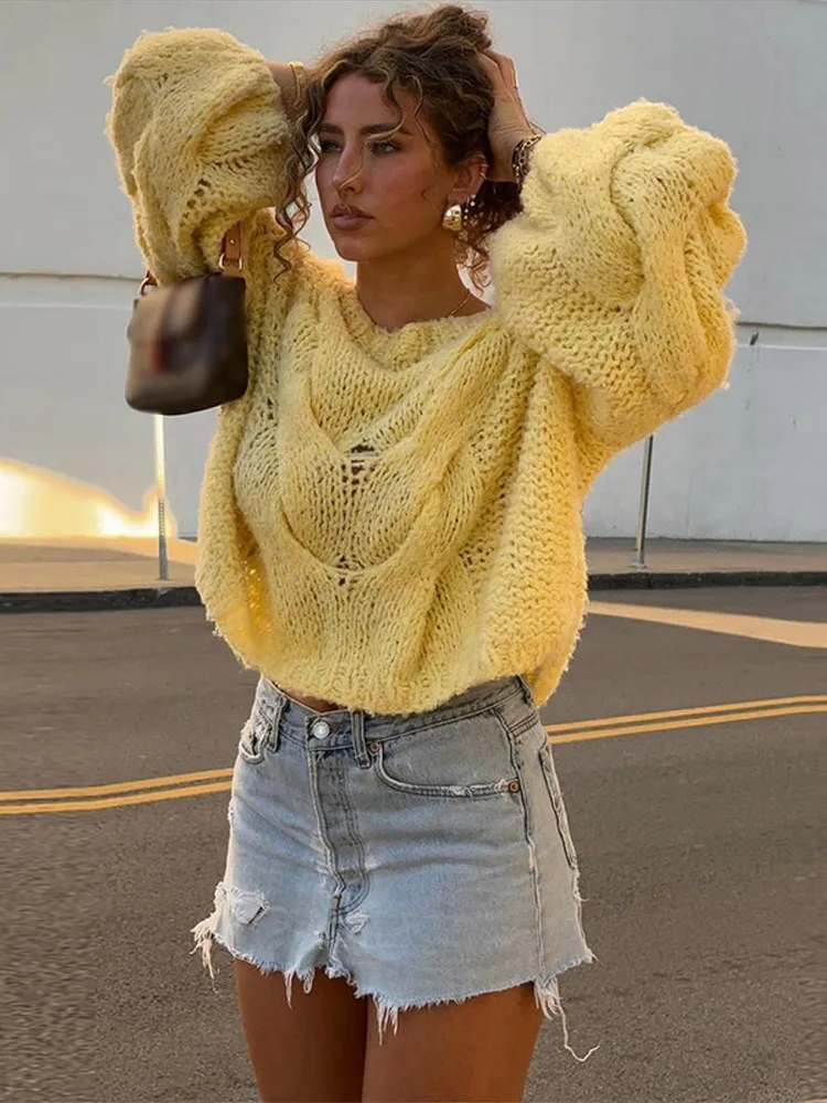 Fashion Solid O Neck Sweater for Women Casual Long Sleeve Female Oversize Pullover 2025 Autumn New Lady Knitting Top High Street