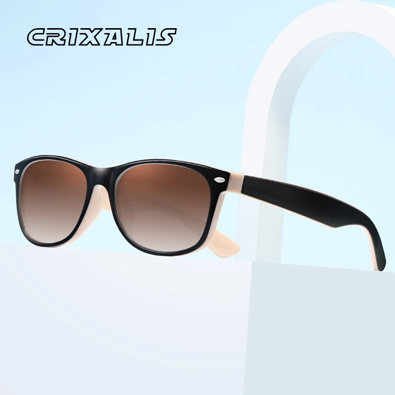 CRIXALIS Vintage Quadratische 70er Jahre Flache Quadratische Sonnenbrille Damen Herren Klassisch Retro Stilvoller Rahmen UV400 Sonnenbrille Damen