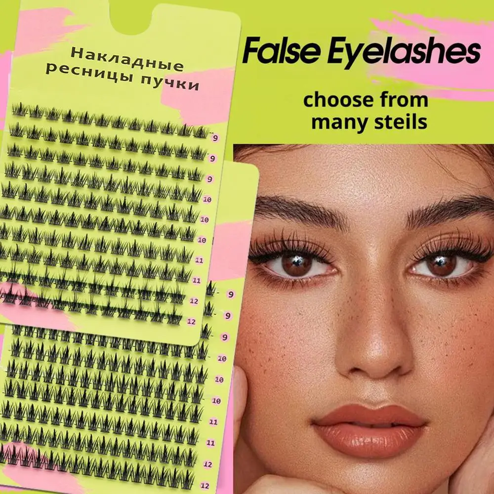 Russische Volumen Cluster Wimpern Kit 3D Wispy Natürliche Wimpern Verlängerung Bundles 9-13mm Flauschige & Wiederverwendbare Faser für Tiefe Auge Ma B5B5