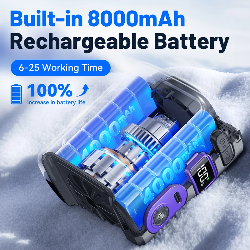 MUXNW مشبك مروحة الخصر المحمول ventilador cintura ارتداء على حزام تحت الملابس السراويل حزام الخصر 【حماية من قطرة الأكمام من السيليكون】