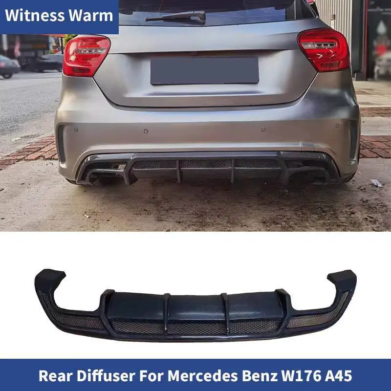 Lame de pare-choc arrière en fibre de carbone pour Mercedes Benz, accessoire de voiture, W176 Jas A250 A260 A45 2014-2017