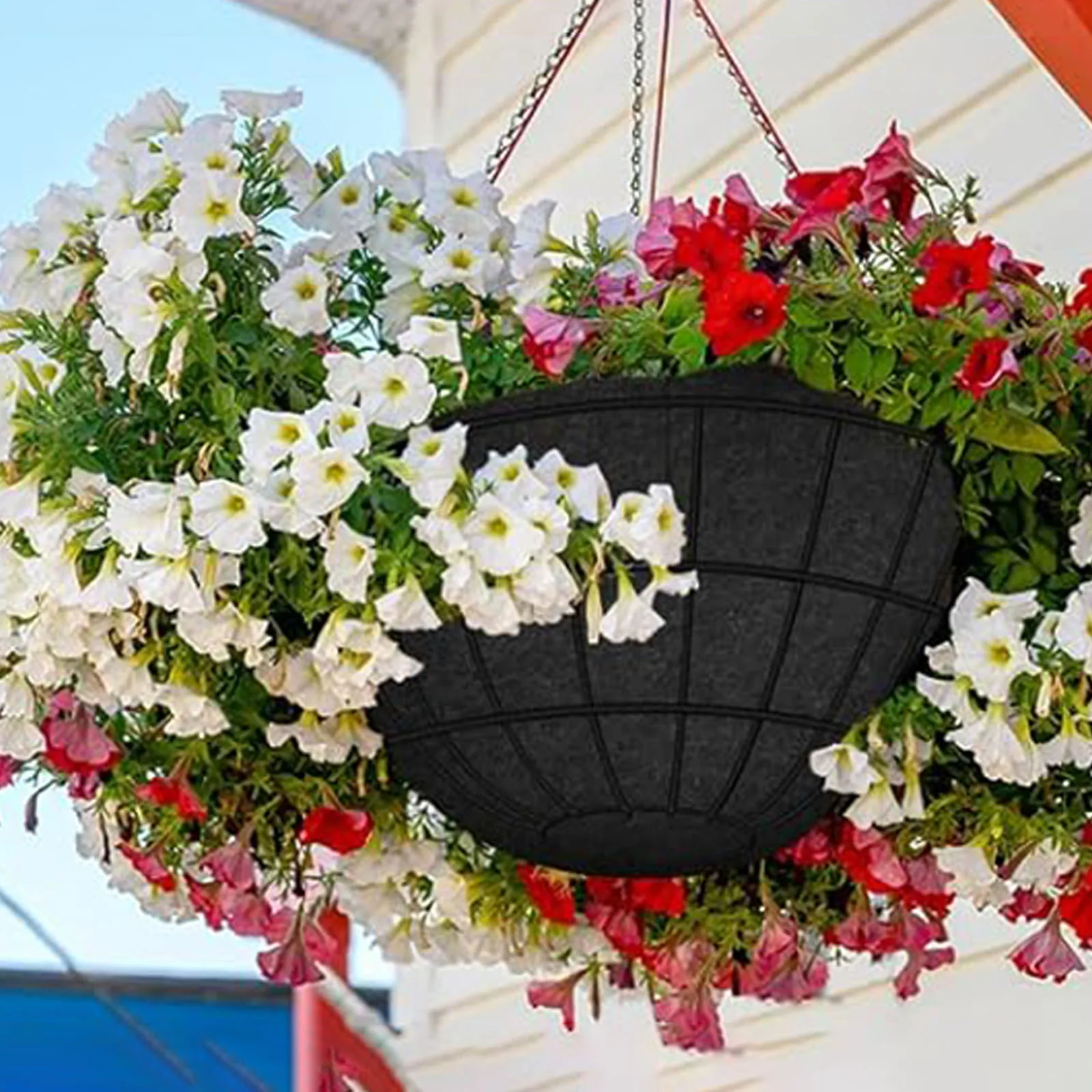 

Reusable Felt Plant Pot Liners 4-pack Breathable Hanging Basket Inserts For Indoor Outdoor Garden Courtyard Backyard Planting