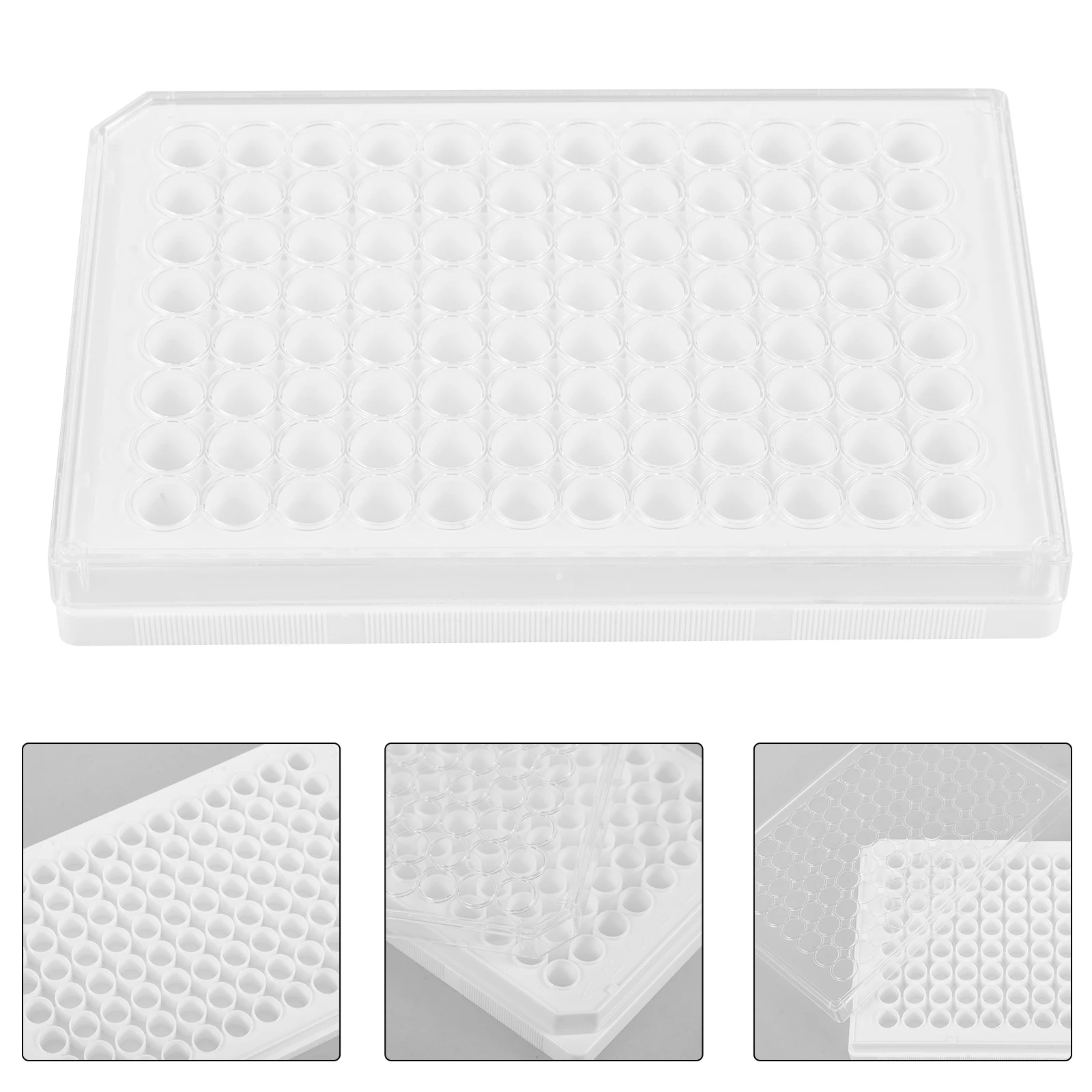 

96-well Culture Plate with Lid Petri Dish Cell Laboratory Plastic Dishes Tray for