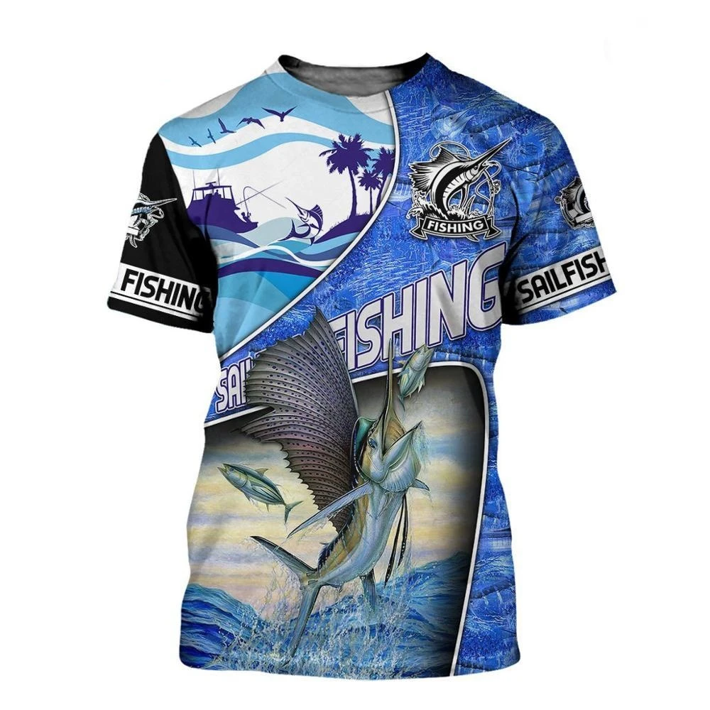 

2022 Fish Summer Fashion 3D Printed T Shirts Men's Harajuku Short Sleeve Shirts Unisex Casual Streetwear Tops
