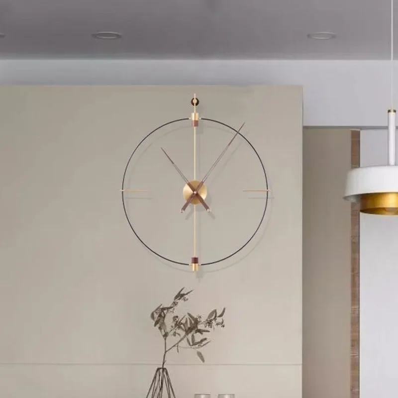 Home Decoration Clocks Elegant Room Ornaments Bedroom Copper Wall Clock Simple Noiseless Luxury Hotel Wall Clocks Modern