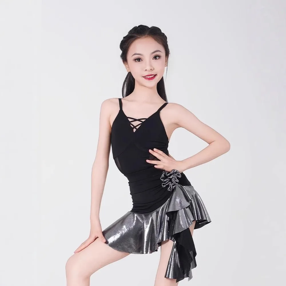 Robe de danse latine personnalisée pour filles, camisole haut de gamme, jupe à câliner les hanches, tenue d'entraînement de performance, ahaharsi ...........