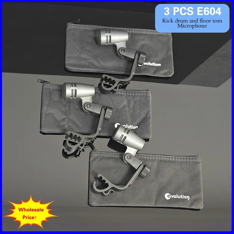 

3 PCS Wholesale Sales Original Evolution 600 Series E604 Compact Dynamic Instruments Microphone for Drumming Snare Drums Studio