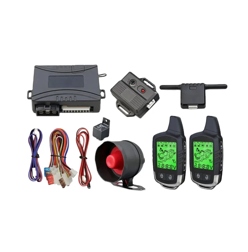 NTO Two Way Car Alarm Remote Engine Start Autostart Kit Car Burglar Alarms 2 Way Icd Vehicle Security System