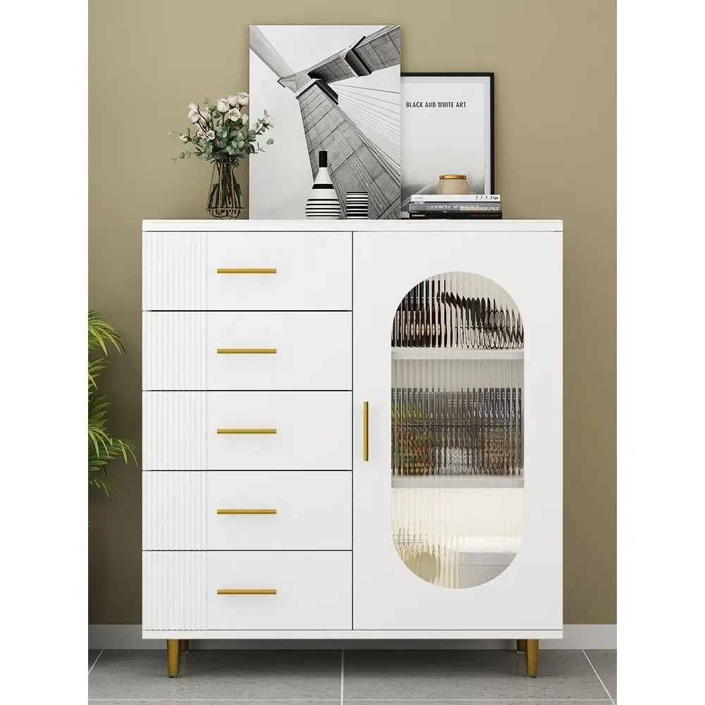 Simple And Modern Storage Cabinet, Living Room Against The Wall, Household Storage Cabinet, Rock Board Cabinet, Drawer Cabinet
