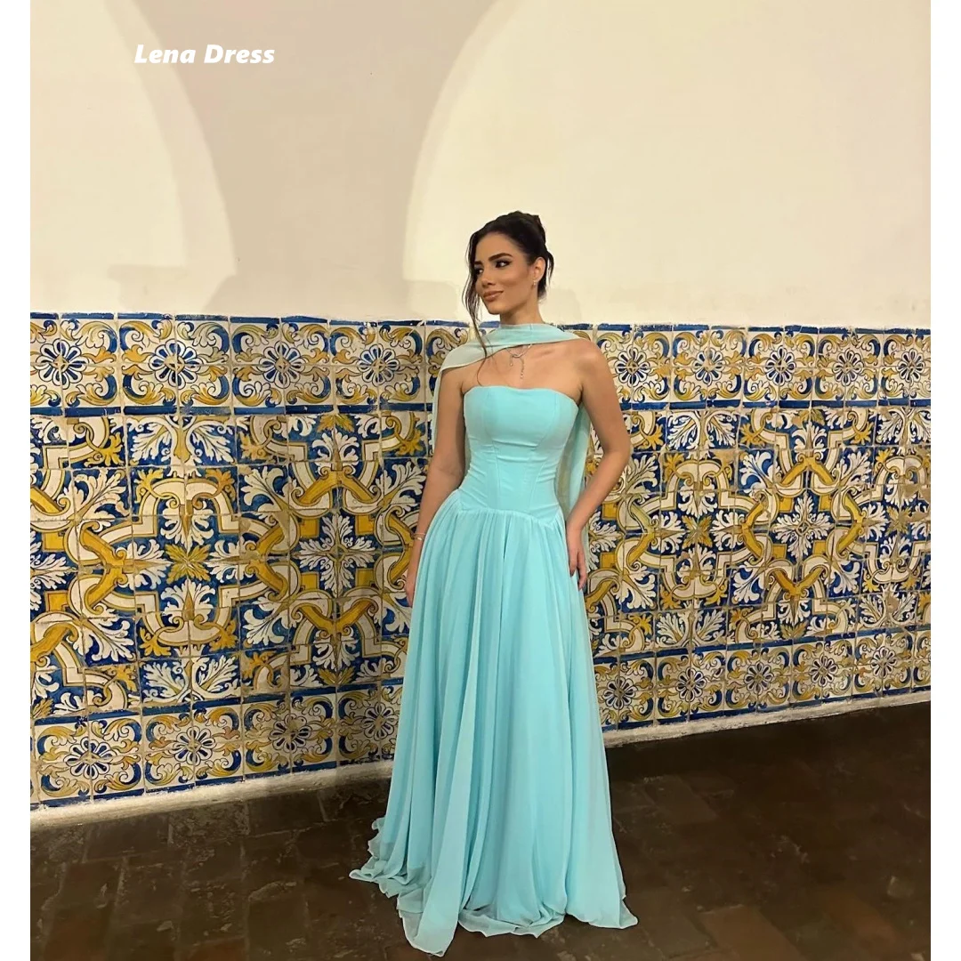 

Lena Custom Made Elegant Long Dress Off-shoulder Evening Dresses Woman Elegant Party Dresses for Women 2024 Chiffon Line A Shawl