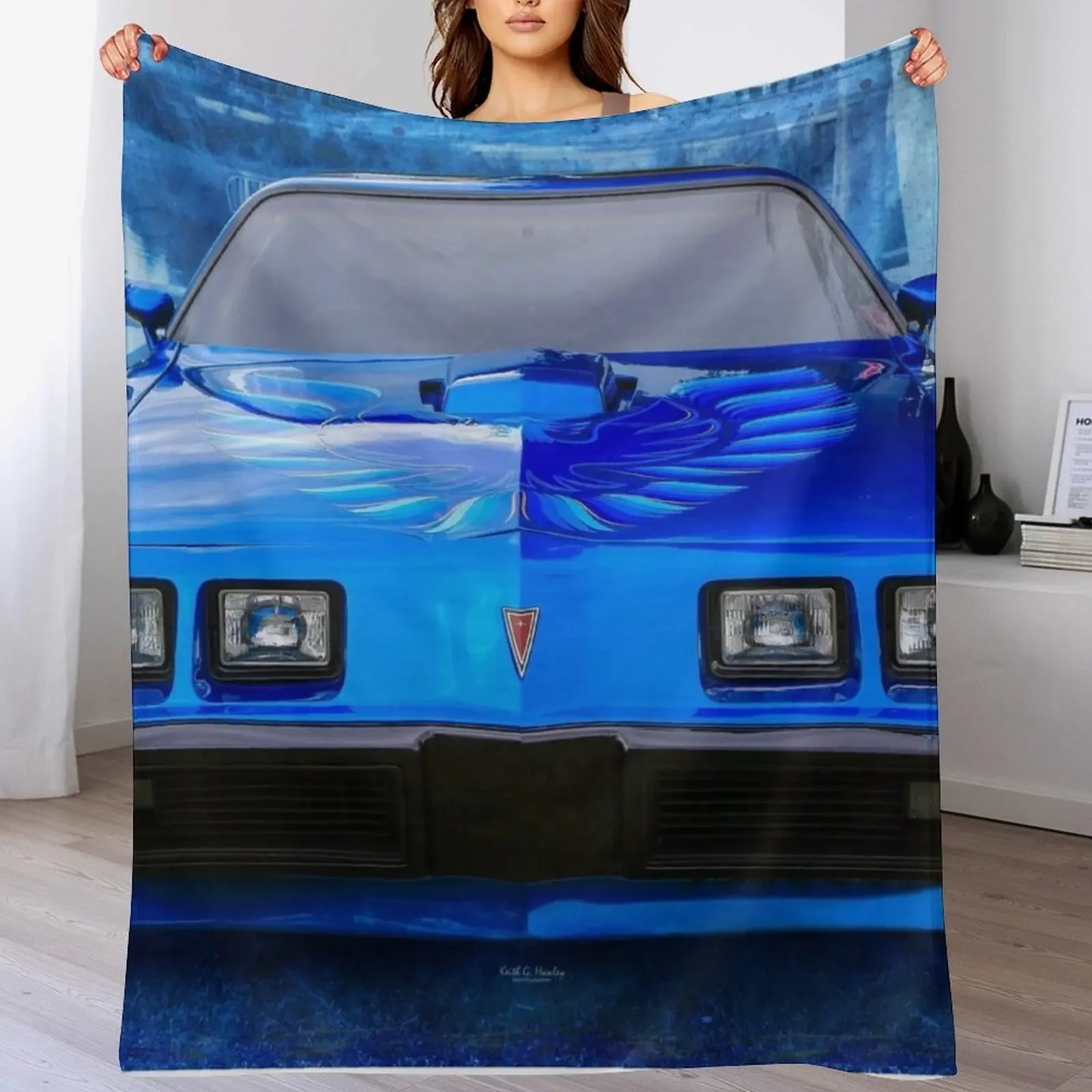 

Trans Am in Blue Throw Blanket Warm Plush Fuzzy Blanket for Living Room