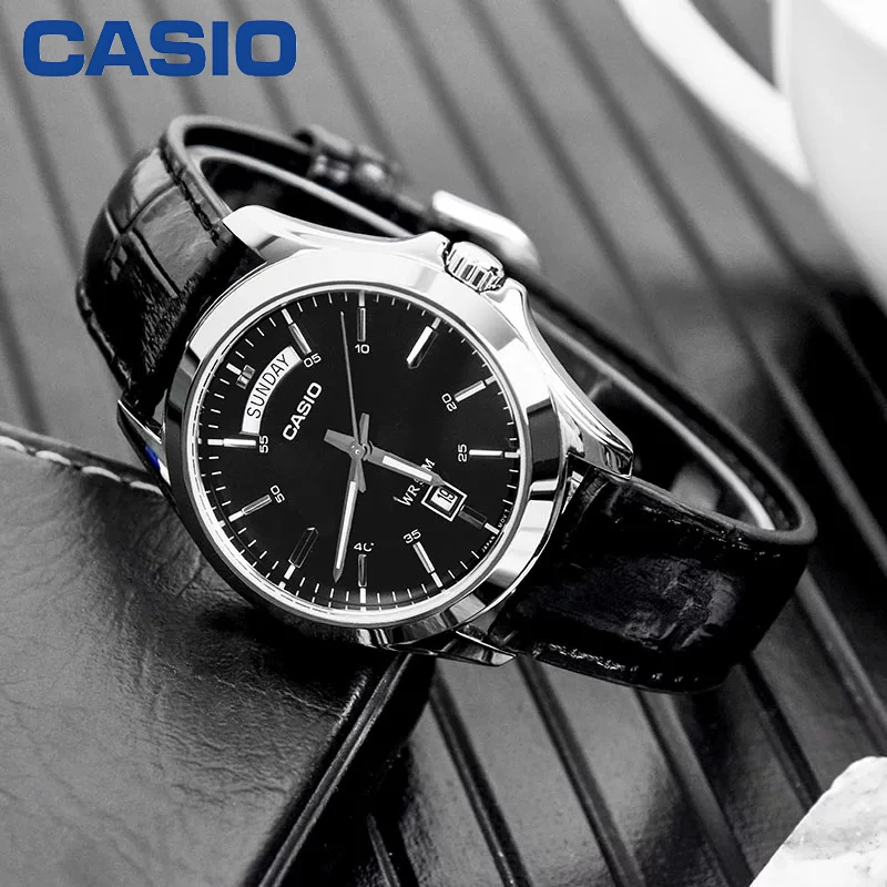 montre-homme-casual-quotidienne-pour-exterieur-casio-mtp-1381l-1a-bracelet-en-cuir-confortable-lunette-en-acier-inoxydable-Etanche-50m-montre-analogique