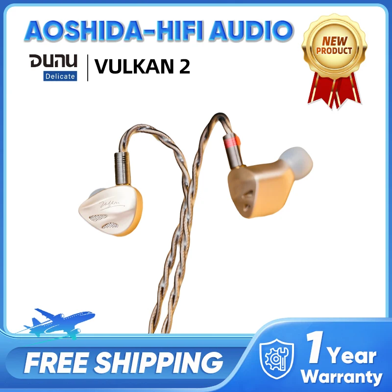 DUNU VULKAN 2 8-Driver Hybrid Architecture (2DD+6BA) سماعة داخل الأذن mmcx/0.78 2pin