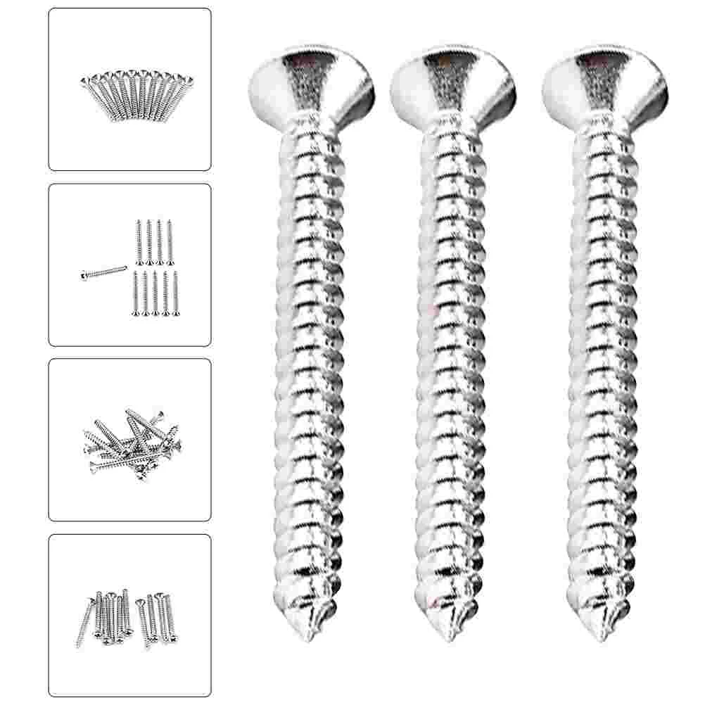 10 Pcs Screw Neck Plate Guitar Plates for Replacement Bass Sturdy Screws Metal Part Joint Back