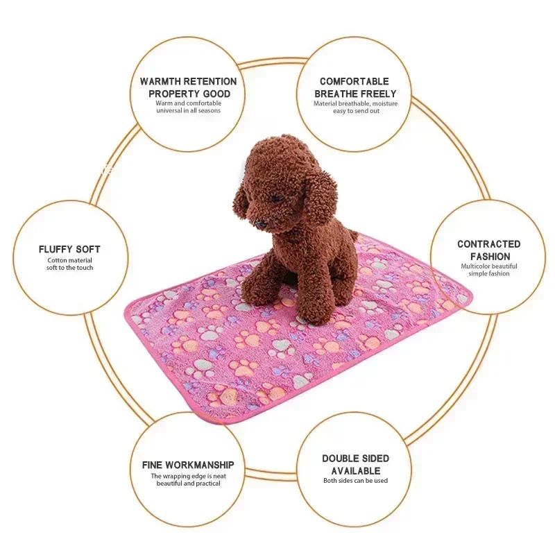 Pet Blanket Bed Mascotas Cama Perros Cachorro Soft Cute Printing Pets Fleece Sleep Mat Pad For Dogs And Cats Lovely Cushion