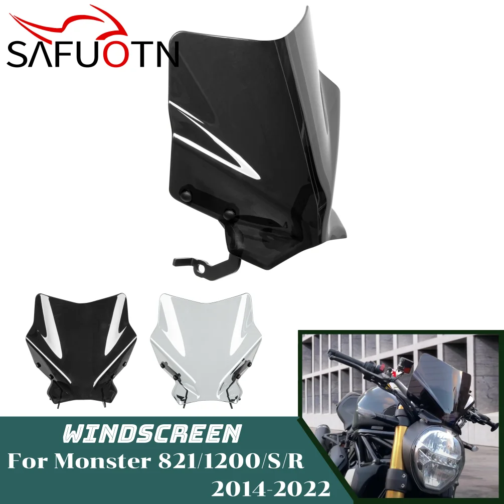 

Monster 797 821 Windshield Windscreen for Ducati 1200 1200R 1200S R S Motorcycle Wind Deflector Screen Shield Accessories