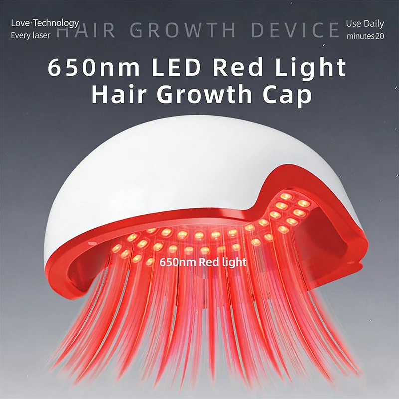 LED Infrared Hair Growth Cap Laser Therapy Helmet for Hair Regrowth Anti Hair Loss Strengthening Home Use Beauty Device