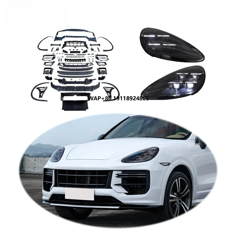 [1979LL] مجموعة هيكل السيارة 2011-2014 92A 958.1 المصد الأمامي ترقية إلى 2024 2025 Turbo GT Style Body Kit لـ Cayenne 958