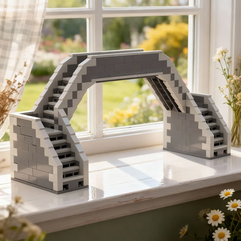 

314pcs MOC Train Supplemental Foot Bridge Model Building Blocks Architecture Christmas Gifts Creative Toy Idea Education Brick