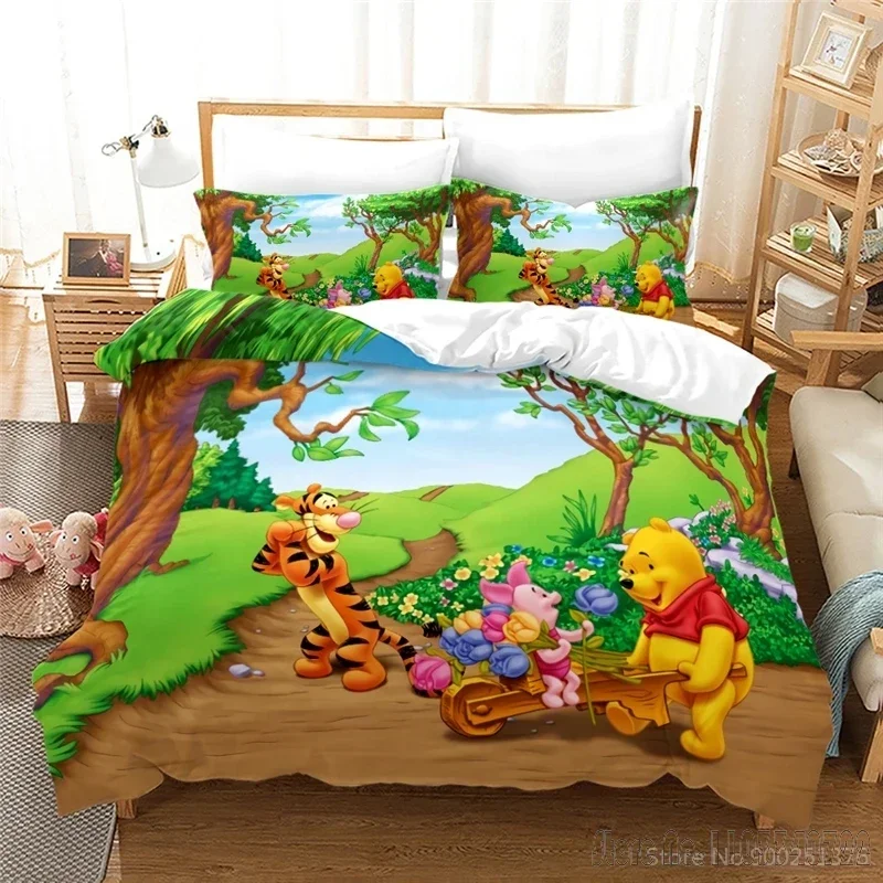 

Disney Winnie The Pooh Love Child Duvet Cover Set HD Comforter Cover Bedclothes for Kids Bedding Sets Bedroom Decor