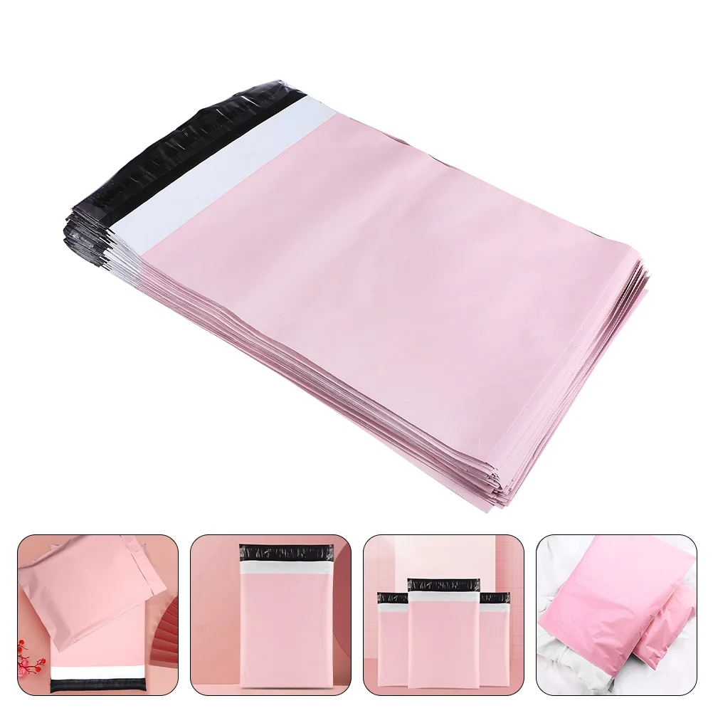 

50pcs Pink Shipping Bags 17x26 4cm Thick Mailing Wrapper Delivery Bags for T Shirts Blankets Packaging Folder