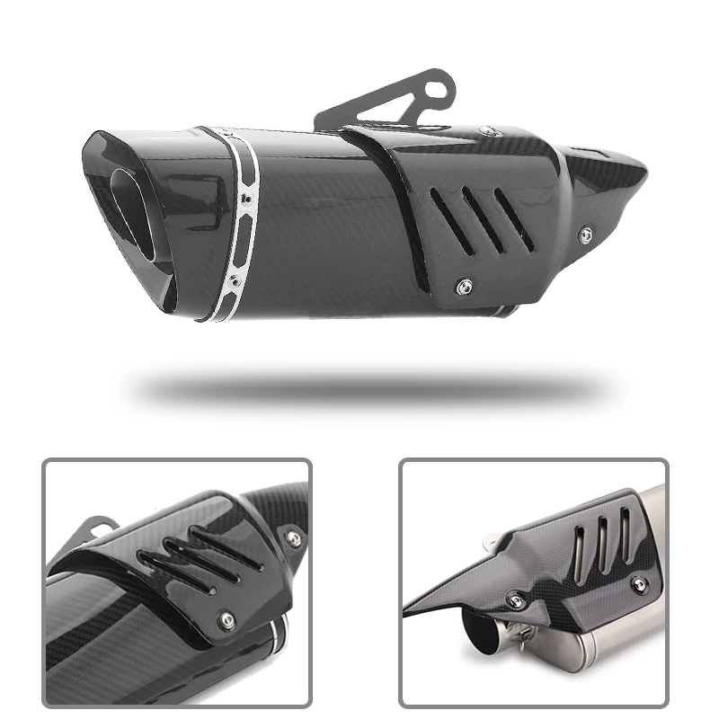 Motorcycle exhaust tail muffler pipe real carbon heat shield - Image 3