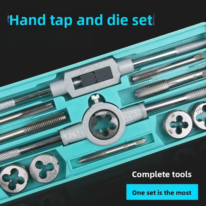Metric Hand Tap Die Tapping Thread Combination Set, Bearing Steel Wrench Hardware Tools