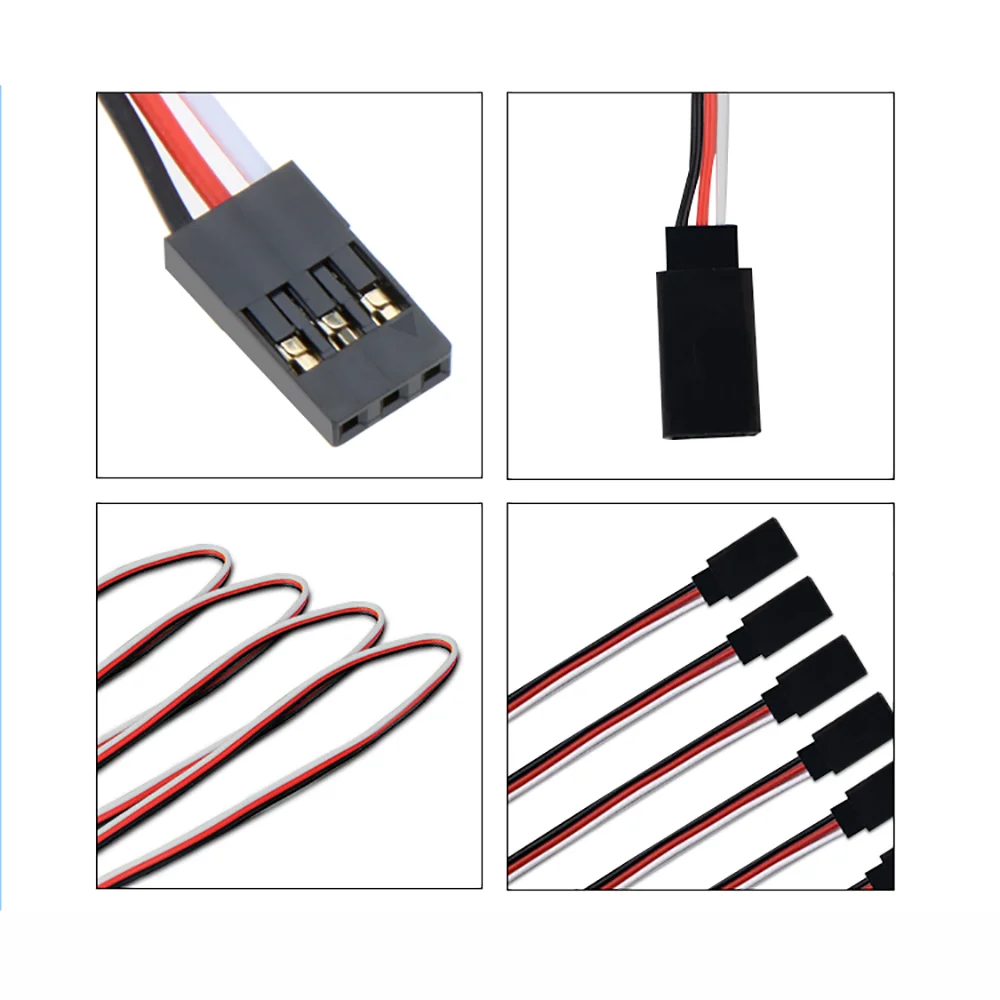 1pc 100mm 150mm 200mm 300mm 500mm Male to Female Servo Wire Cable Extensie Cord for RC Futaba JR