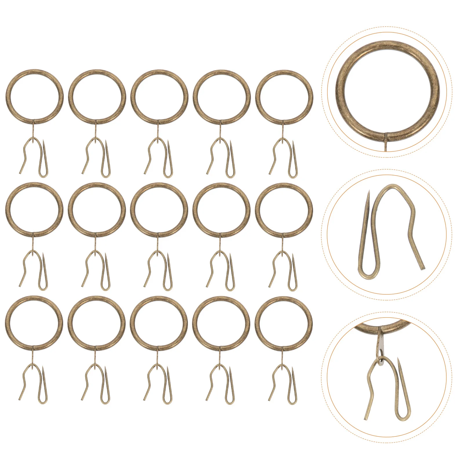 

40Sets Iron Curtain Fixing Ring Household Accessories Easy Operation Perfect Workmanship for Various Needs Curtain Rings