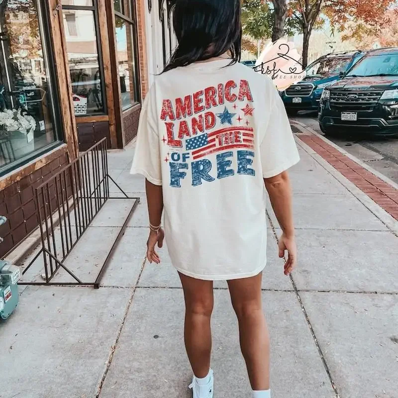 America Land Of The Free T Shirt Distressed Usa Flag