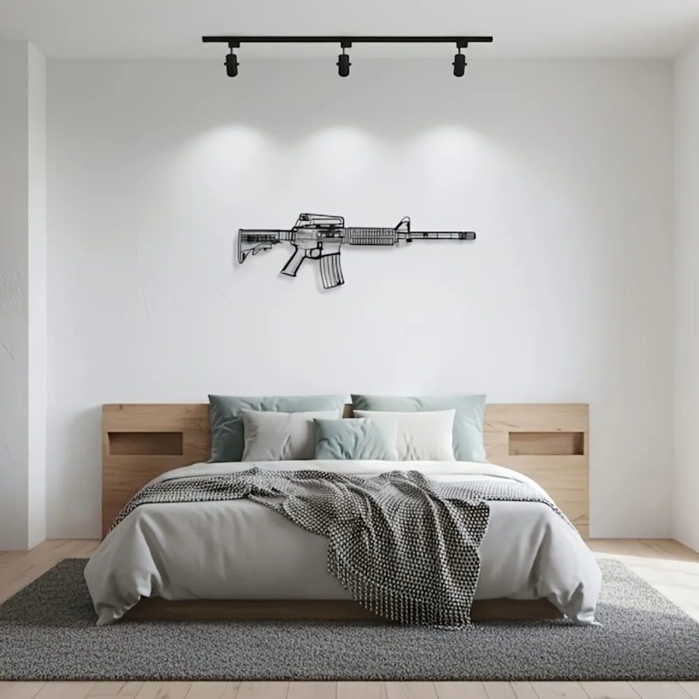 CIFbuy M4 Rifle AR15 Gun Silhouette Gaming Mouse Pad Non-Slip Rubber Base Edge-Locked Laptop Desk Mat - view 4