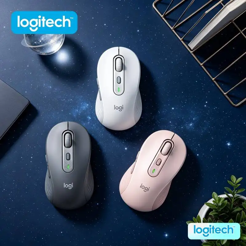 

Ergonomic M750 Wireless Mouse - 4000 DPI, 90% Noise Reduction, SmartWheel, 10m Range, 20-Month Battery, PC Compatible