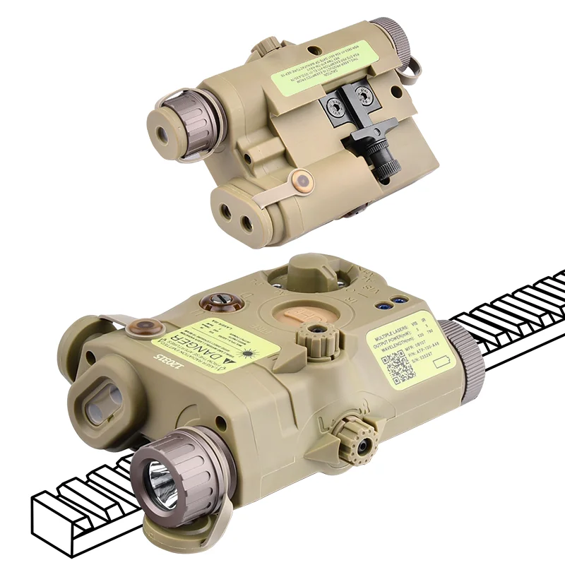 Tactical Airsoft UHP PEQ-15 LA5C Red Dot Green Laser IR Indicator Scout LED Light Compatible with AR15 20MM Rail