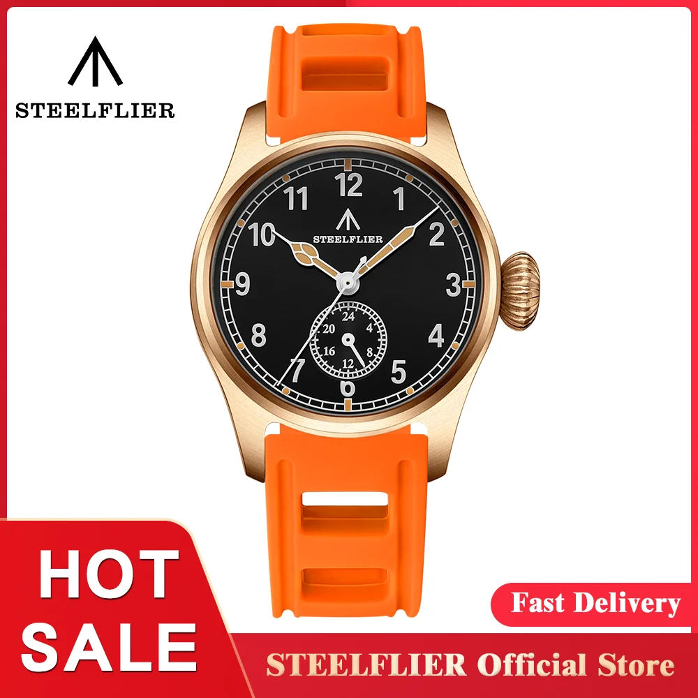 

STEELFLIER Official Bronze Quartz Pilot Watch SF746S Sapphire Mirror VH60 Movement Super Luminous 20Bar Waterproof Vintage Watch