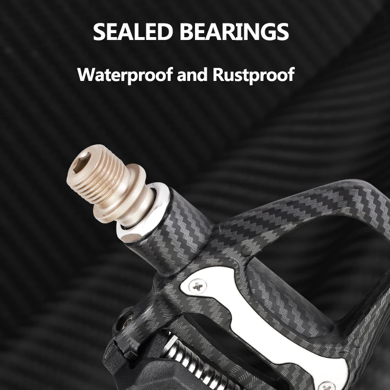 RACEWORK Carbon Finer Bike Self-locking Pedal Sealed Bearing Sagging Professional Bicycle Pedals