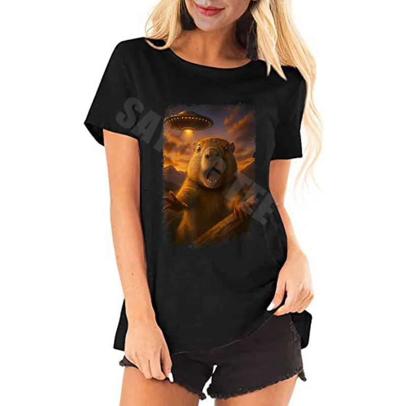 Distressed Prairie Dog UFO Selfie Funny Alien Invasion Humor T-Shirt Y2k UFO Prairie Dog Selfie Vibes Graphic Outfit Saying Tee