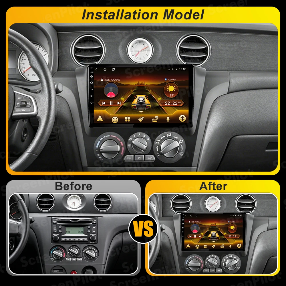 Android 16 For Mitsubishi Outlander Airtrek 1 2002-2008 Car Radio Stereo Head Unit  Multimedia Video Player  2K QLED 9 Inch RDS