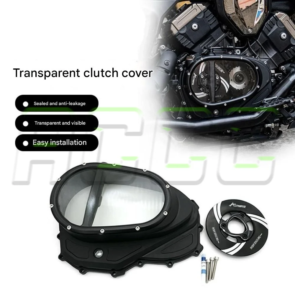 For QJMOTOR SRV600V Modified Transparent Engine Clutch Cover