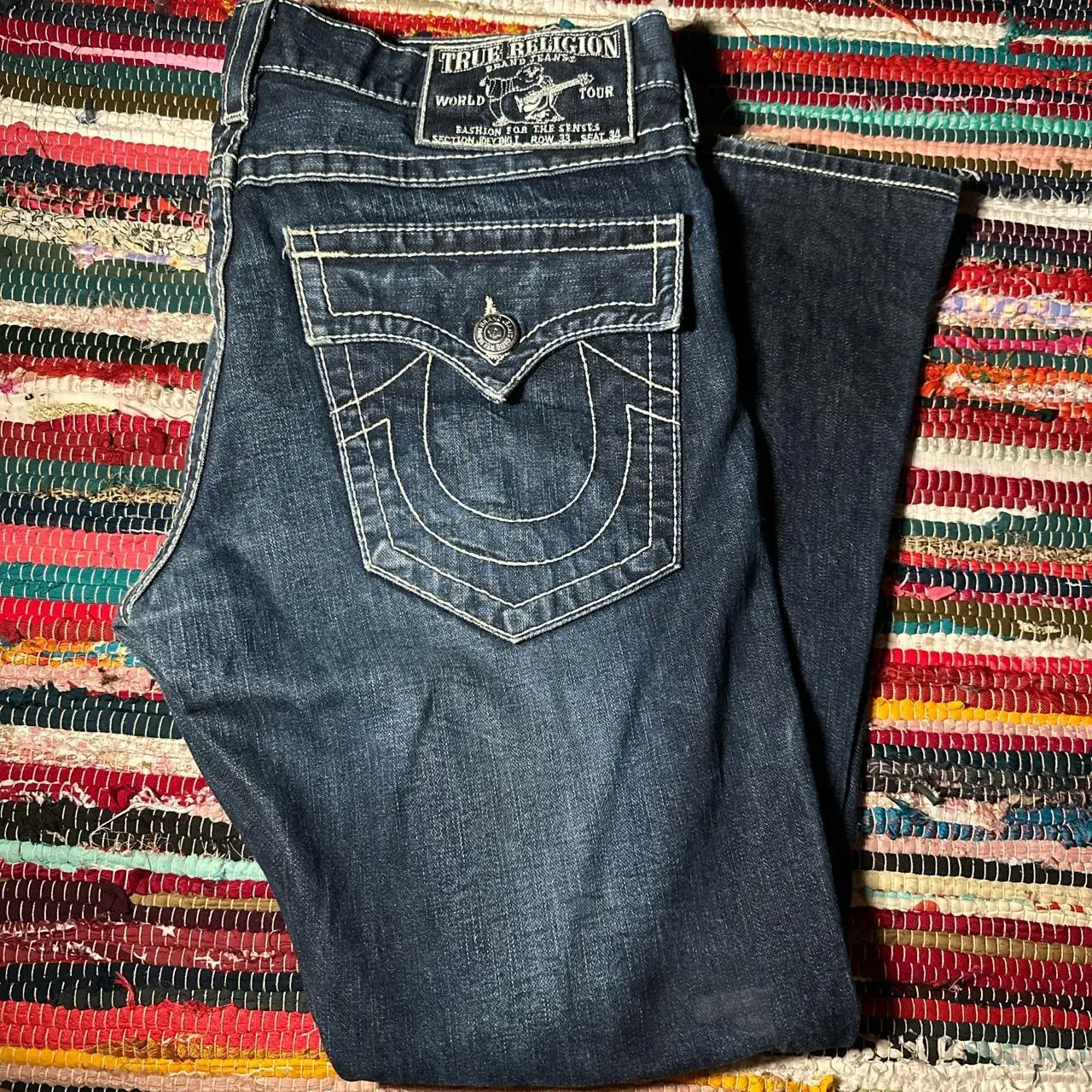 

Vintage Buddha Denim Logo Embroidered Jeans Classics 2000s Y2k Pants Harajuku High Waist Straight Wide Leg Jeans Women Clothing