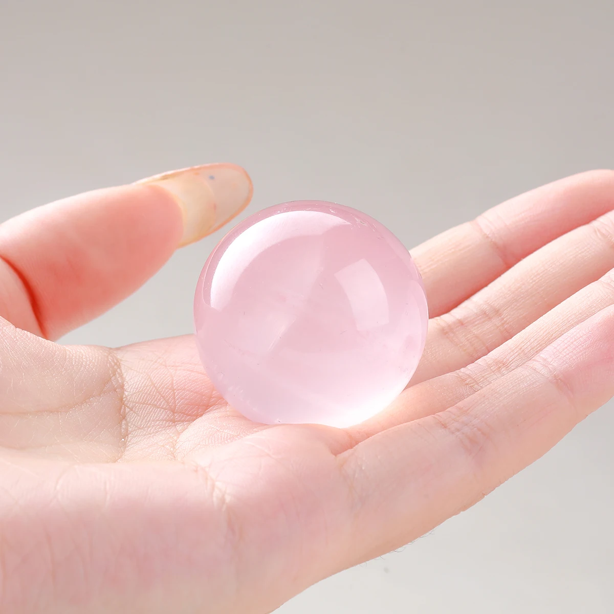 

1 Pc Natural Stone Pink Quartz Round Ball Heals Mineral Crystal Aura Meditation Wealth Divination Massage Energy Home Decoration